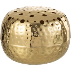 J-line - Vaas Ball Met Gaten Metaal Goud Large - 23x23x8.5cm