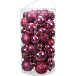 Plastic Christmas Ball (60 pcs) - 60 mm / Heather / Plastic