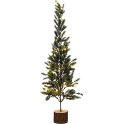 House of Seasons Kunstkerstboom met LED Verlichting - H80 x Ø35 cm - Groen