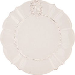 Clayre & Eef Dinerbord  Ø 27 cm Wit Keramiek Rond Eetbord