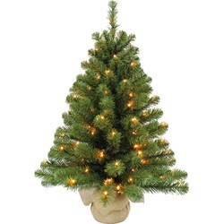 Triumph Tree Diamond Kunstkerstboom in Jute met LED Verlichting - H60 x Ø51 cm - Groen