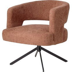 PTMD Eetkamerstoel Baldr - 74x75x76 cm - Textiel - Roest