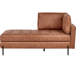 Beliani REBAIS - Chaise longue-Bruin-Kunstleer