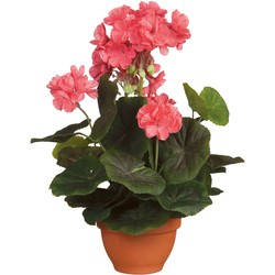 Mica Decorations Begonia Kunstplant in Pot - H37 x Ø35 cm - Zalm