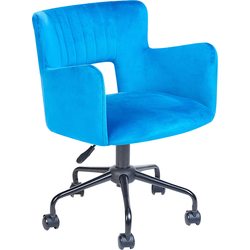 SANILAC - Bureaustoel - Blauw - Fluweel