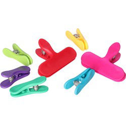 Excellent Houseware vershoudklemmen/vershoudclips - 7x - multicolor - kunststof - Vershoudknijpers