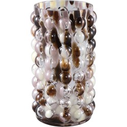 PTMD Aimin Brown dotted glass vase mix colors round L
