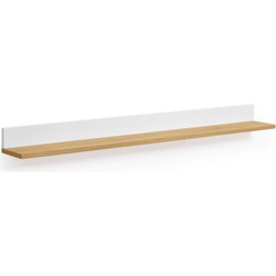 Kave Home - Abilen wandplank in eiken fineer en wit gelakt 120 x 15 cm FSC 100%