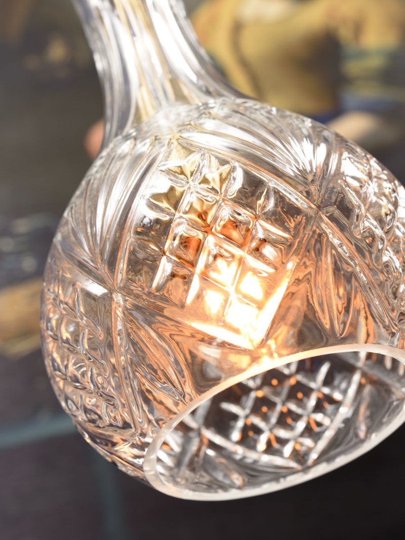 Hanglamp glas Brussels transparant/goud, druppel - 