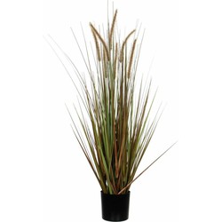 Mica Decorations - gras kunstplant - groen/bruin - H120 x D45 cm - Kunstplanten