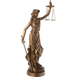 J-line - Vrouw Justitia Resin Koper Large - 35x22x84cm