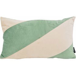 Sierkussen Velvet Swirl Groen/Crème | 30 x 50 cm  | Fluweel/Polyester