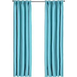 Larson - Luxe effen blackout gordijn - met haken - 3m x 2.5m - Turquoise