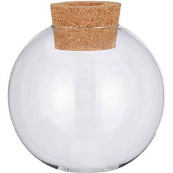 Mica Decorations Vaas Jillian bol glas transparant  - H 21 x Ø 20 cm