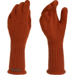 Knit Factory Lana Gebreide Dames Handschoenen - Polswarmers - Terra - One Size