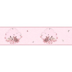 A.S. Création behangrand katjes roze, zilver en meerkleurig - 0,13 x 5 m - AS-355671