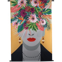 Face Flowers Velvet Multi Wandbelag 105x2,5x136 cm - HD Collection