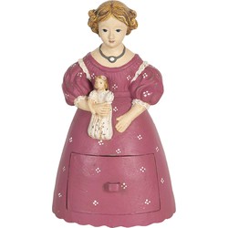 Clayre & Eef Beeld Vrouw 20 cm Roze Polyresin Woonaccessoires