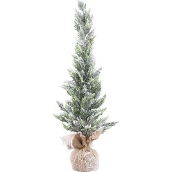 PTMD Abies Kunstkerstboom Jute Zak - H75 x Ø25 cm - PE - Besneeuwd