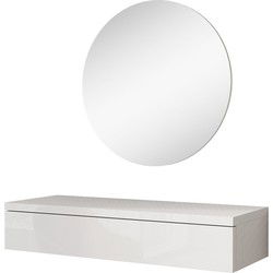 Meubella - Kaptafel Amaretto - Wit - 100 cm - Met spiegel