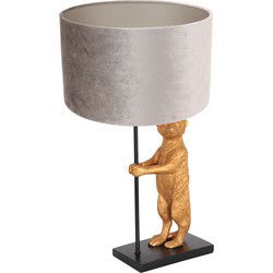 Anne Lighting - tafellamp - Animaux - zwart - metaal velours stof - Ø 30cm - E27 - 8227ZW