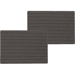 4x stuks stevige luxe Tafel placemats Lines zwart 30 x 43 cm - Placemats