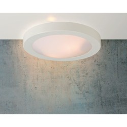 Grote witte plafondlamp 35 cm 2xE27 vochtige ruimte