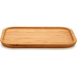 Voedsel/hapjes serveerplank van bamboe 25 x 18 cm met rand - Serveerplanken