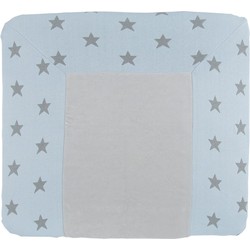 Baby's Only Gebreide baby aankleedkussenhoes - Waskussenhoes Star - Baby Blauw/Grijs - 75x85 cm