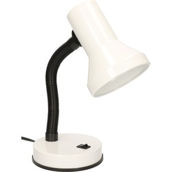 Staande bureaulamp wit 13 x 10 x 30 cm verstelbare lamp verlichting - Bureaulampen
