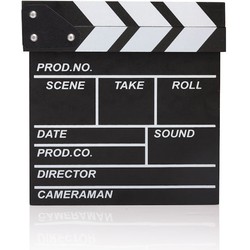 Decopatent® Filmklapper Krijtbord - Hout - Decoratie voor filmfans - Film Movie regisseur clapper board - Clapboard - 20 x 20 Cm