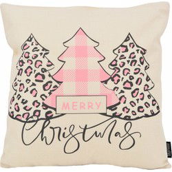 Sierkussen Merry Christmas - Pink #3 | 45 x 45 cm | Katoen/Linnen