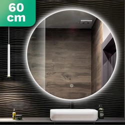 Mirlux Badkamerspiegel met Verlichting & Verwarming - Wandspiegel Rond - Anti Condens Douchespiegel - Make Up Spiegel LED Verlichting