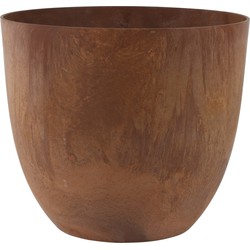 Bloempot/plantenpot van gerecycled kunststof terra bruin D45 en H38 cm - Plantenpotten