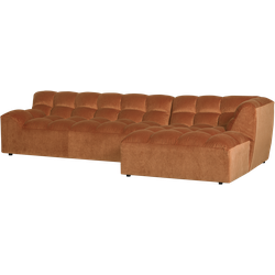 WOOOD Allure Chaise Longue Rechts - Fluweel - Terra - 79x324x165