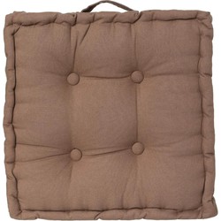 Atmosphera Vloerkussen Square - taupe - katoen - 38,5 x 38,5 x 8 cm - vierkant - Extra dik - Vloerkussens