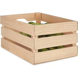 Giftdecor Fruitkisten opslagbox - open structuur - naturel - hout - L36 x B26 x H18 cm - Opbergkisten