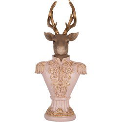 Clayre & Eef Decoratie Beeld Hert Roze Kunststof