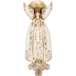Clayre & Eef Decoratie Beeld Engel 16x12x41 cm Beige Kunststof