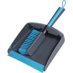 Stoffer en blik van kunststof - grijs/blauw - Schoonmaken - Stoffer en blik