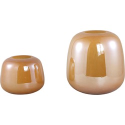 PTMD Vaas Mexx - 20x20x16 cm - Glas - Oranje