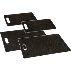 Set van 4x stuks snijplanken zwart 25/36 cm van kunststof - Snijplanken