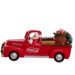 Kerstman coca-cola in auto l35cm