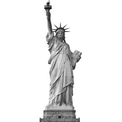 ESTAhome fotobehang New York statue of liberty grijs - 93 x 279 cm - 157701