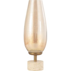 PTMD Windlicht Sajeth - 17x17x57 cm - Glas - Messing