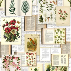 ESTAhome behang XXL bladzijden botanisch bloemen en planten boek licht