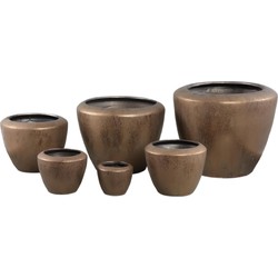 PTMD Bloempot Kyleigh - 45x45x37 cm - Keramiek - Brons