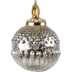 Clayre & Eef Kerstbal Zilverkleurig Glas