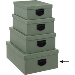 5Five Opbergdoos/box - groen - L39 x B30 x H16 cm - Stevig karton - Industrialbox - Opbergbox