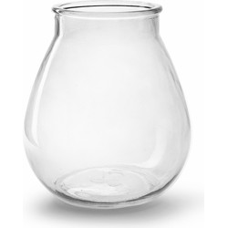 Bloemenvaas druppel vorm type - helder/transparant glas - H22 x D20 cm - Vazen